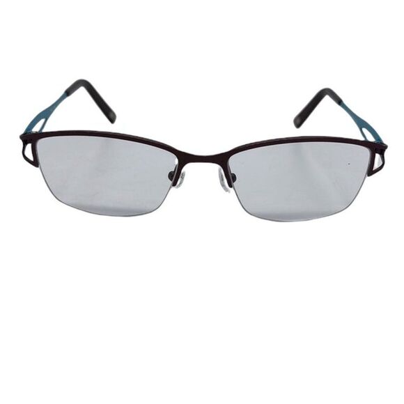 Cafe Lunettes 135 Half-Rim Cafe 3199 Metal Eyeglasses Frame with Cut-Outs - Picture 12 of 16